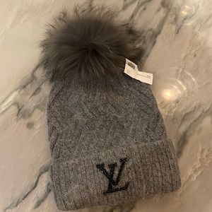 Imitation LV beanie. Adorable!